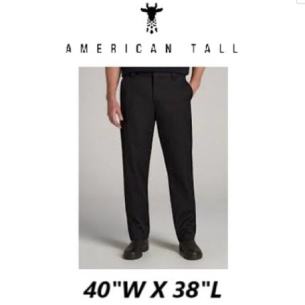 American Tall - LJ&S Twill Straight Leg Work Pants for Tall Men - Black. NWT